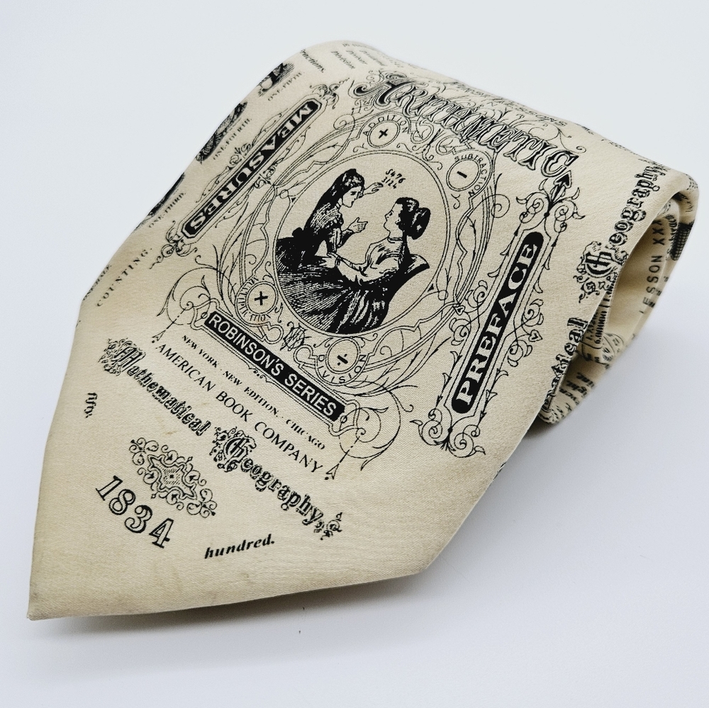 MUSEUM ARTIFACTS | 100% silk arithmetic mathematics book neck tie
